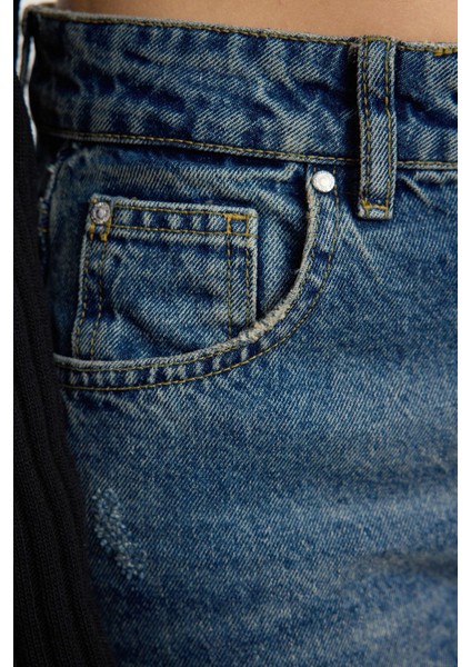 Stil Kadın Moda Denim Kot Pantolon Uzun Geniş Paça Yırtıklı Normal Bel Jeans modelleri