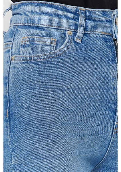 Stil Kadın Moda Denim Kot Pantolon Uzun Ispanyol Paça Mavi Yüksek Bel Jeans indirimleri
