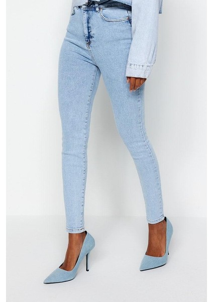 Stil Kadın Moda Denim Kot Pantolon Dar Paça Yüksek Bel Skinny Jeans fiyatları