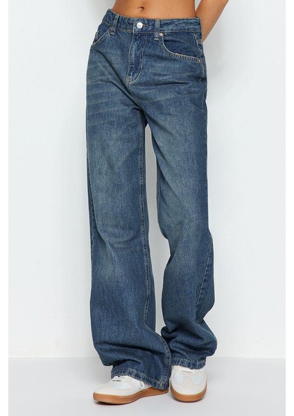 Stil Kadın Moda Denim Kot Pantolon Regular Geniş Paça Mavi Soluk Vintage Yüksek Bel Jeans modelleri