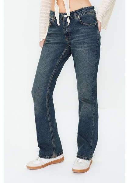 Stil Kadın Moda Denim Kot Pantolon Boru Paça Düşük Bel Straight Jeans modelleri