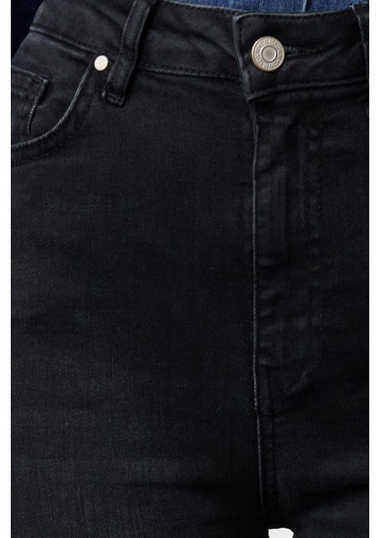 Stil Kadın Moda Denim Kot Pantolon Regular Dar Paça Antrasit Yüksek Bel Skinny Jeans indirimleri