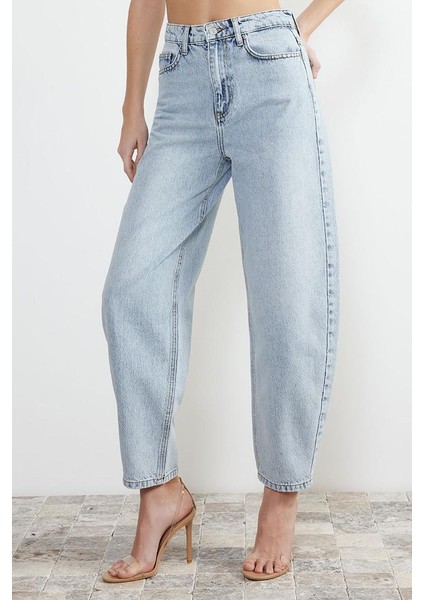 Stil Kadın Moda Denim Kot Pantolon Boru Paça Yüksek Bel Jeans