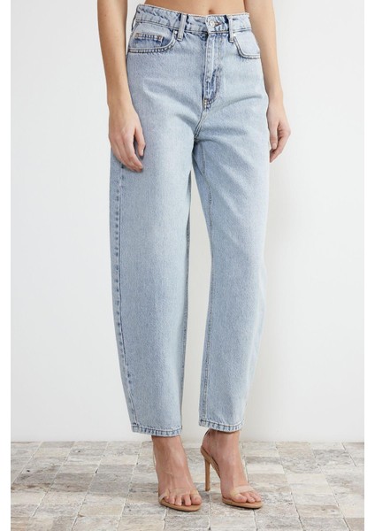 Stil Kadın Moda Denim Kot Pantolon Boru Paça Yüksek Bel Jeans