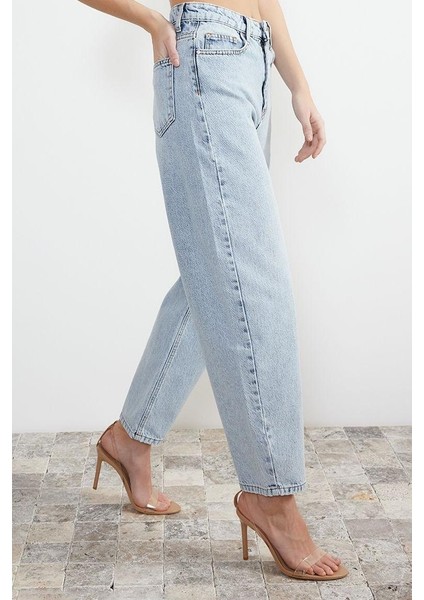 Stil Kadın Moda Denim Kot Pantolon Boru Paça Yüksek Bel Jeans