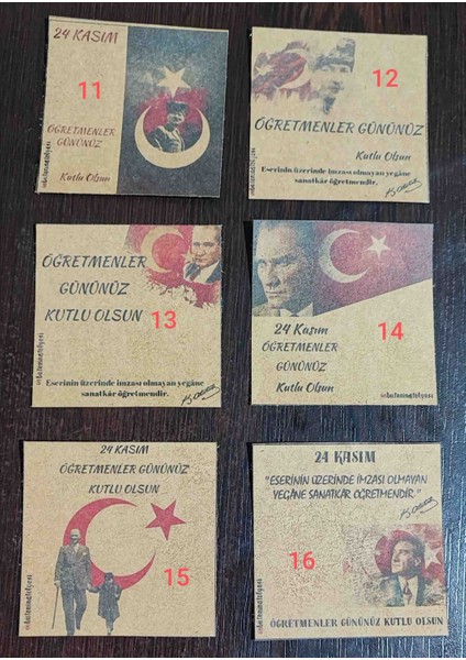 Butenin Atölyesi Öğretmenler Günü Hediyesi, 10 Adet,atatürk Rozeti (5 Adet Gümüş, 5 Adet Gold Renk)