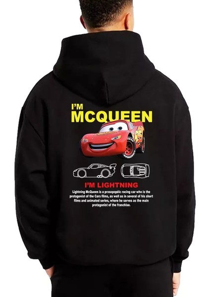 Şimşek Mcqueen Cars Baskılı Unisex Siyah Sweatshirt fiyatları