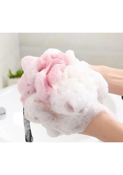 Çift Renkli Duş Banyo Lifi- Banyo Sabun Bezi Gri-Krem Renk 1 Adet fiyatları