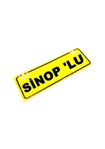 Sinop 'lu Yazılı Sarı Dekor Plaka Sök Tak Pratik Yeni Nesil
