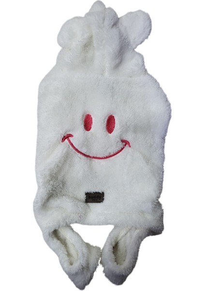 Polar Beyaz Kapşonlu Tulum Gülen Yüz Kedi-Köpek Kıyafeti modelleri