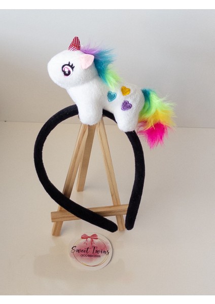 Sweet Twins Accessories Renkli Unicorn  Çocuk Tacı Peluş Çocuk Taç