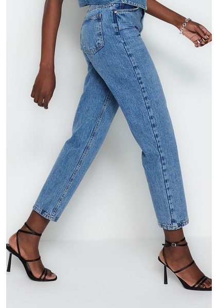 Kadın Moda Şık Kot Pantolon Boru Paça Regular Boy Denim Mavi Yüksek Bel Straight Jeans modelleri