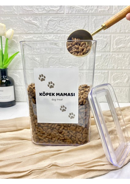 1ADET 2900ML Akrilik Vakum Köpek Maması Saklama Kabı Düzenleyici