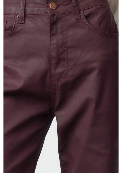 Kadın Moda Şık Kot Pantolon Geniş Paça Uzun Boy Denim Bordo Kaplamalı Yüksek Bel Straight Jeans indirimleri