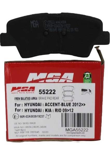 Arka Balata Hyundaı Accent Blue 2011-2019