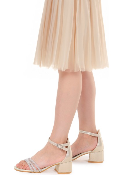 Nobe Günlük Kız Çocuk 4 cm Topuklu Sandalet Ayakkabı Altın fiyatları