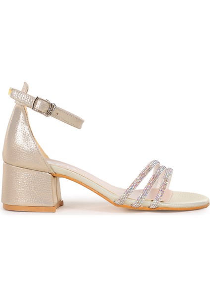 Nobe Günlük Kız Çocuk 4 cm Topuklu Sandalet Ayakkabı Altın modelleri