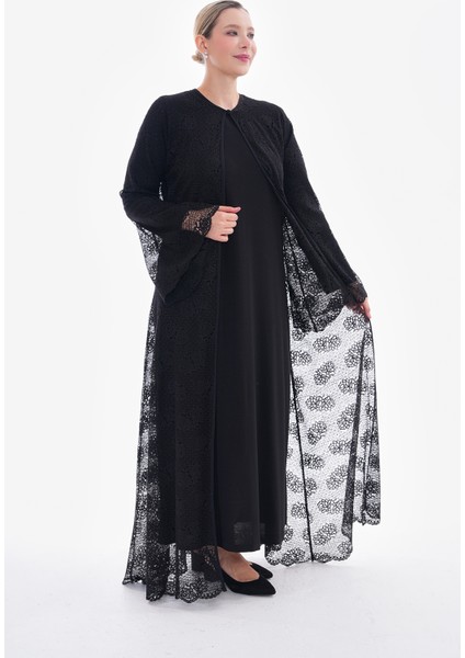 GİGİTEX Siyah Dantelli Sandy Iç Elbiseli Ikili Takım modelleri