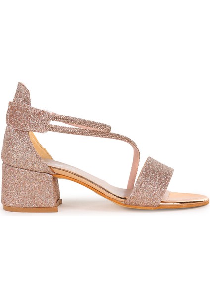 Pisar Günlük Kız Çocuk 4 cm Topuklu Sandalet Abiye Ayakkabı Bakır modelleri