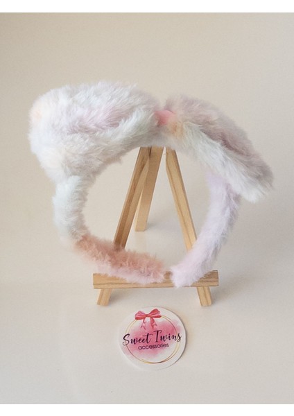 Sweet Twins Accessories Peluş Fiyonk Çocuk Tacı Renkli  Çocuk Taç