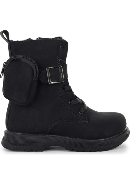 Cloudia Zmrt Fermuarlı Cepli Günlük Kız Çocuk Bot Ayakkabı Siyah