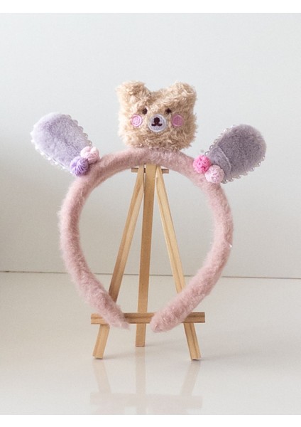 Sweet Twins Accessories Teddy Peluş Renkli Ponponlu  Çocuk Tacı Peluş Taç