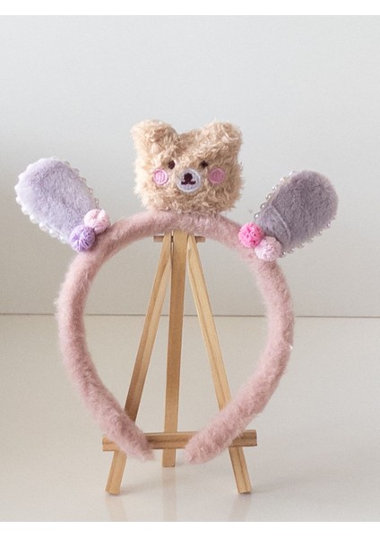 Sweet Twins Accessories Teddy Peluş Renkli Ponponlu  Çocuk Tacı Peluş Taç