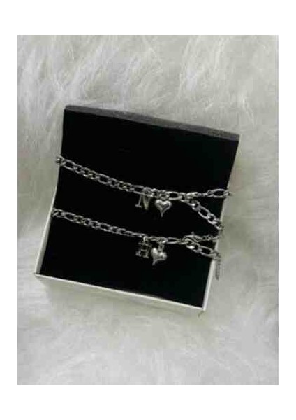 Kararmaz Çelık Cift Arkadaşlık Sevgili Bileklik 2li