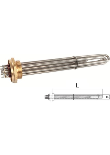 Kafalı Kazan Rezistansı 2 Inç 10000W 45CM 220V-380V Uyumlu M1305 1. Kalite
