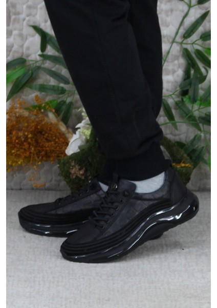 2402 Siyah Rahat Lastik Bağcıklı Deri Erkek Ayakkabı modelleri