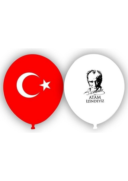 Atatürk Baskılı Balon 10'Lu Balon