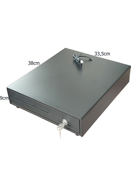 Orta Boy Para Çekmecesi 4 Banknot 5 Bozuk Para Gözlü Pos Kablolu Gizli Hazneli 33,5x38x9cm