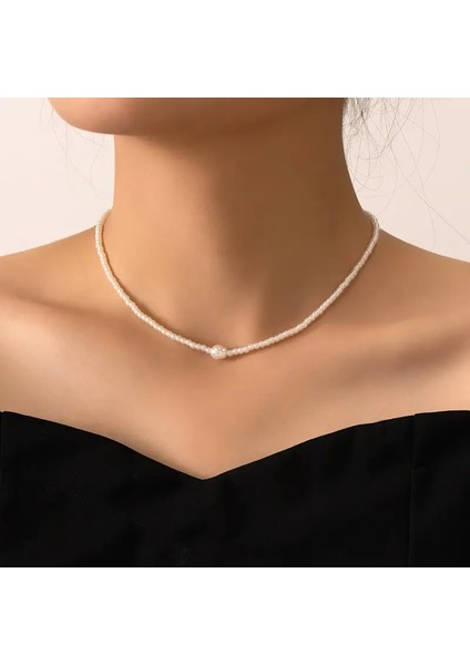 El Emeği Inci Kolye, Choker Inci Boncuk Kolye, Vintage Bohem Tarz