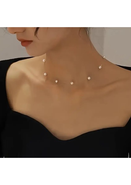 El Emeği Hayalet Inci Kolye, Choker Inci Boncuk Hayalet Kolye