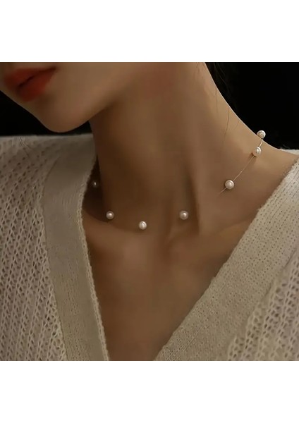 El Emeği Hayalet Inci Kolye, Choker Inci Boncuk Hayalet Kolye