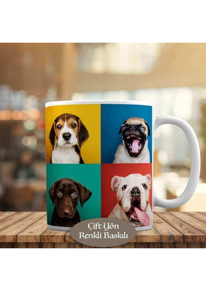 Binbir Surat Köpekler Illüstrasyon Kupa Bardak HEDIYELIK-6-64793