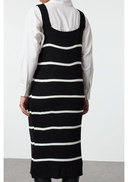 Moda Stil Regular V Yaka Maxi Boy Triko Jile Elbise indirimleri