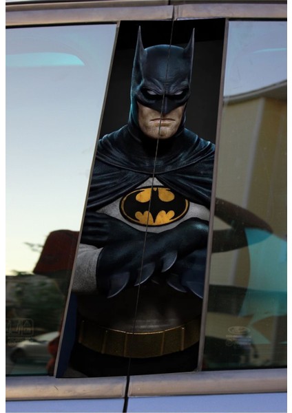 Batman Baskılı Araç Kapı Direk Kaplama Folyo Sticker 2'li (Sağ&sol)