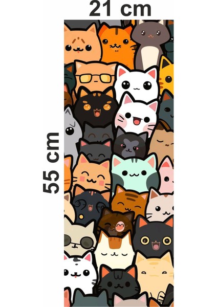 Çılgın Kediler Baskılı Araç Kapı Direk Kaplama Folyo Sticker 2'li (Sağ&sol) modelleri