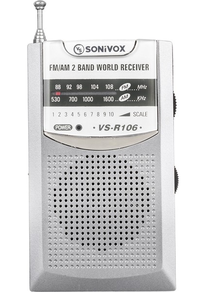 Gri Renk Cep Tipi Analog Fm Radyo VS-R106 (4764)