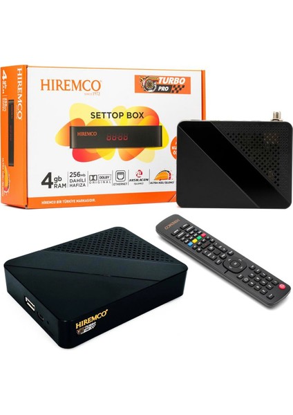 Turbo Pro 4gb Ram 256 MB Dahili Hafıza Lınux Tabanlı Dahili Wifi Full Hd Mini Uydu Alıcısı (4764)