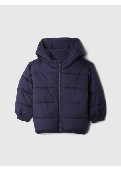 Erkek Bebek Lacivert Kapitone Puffer Şişme Mont