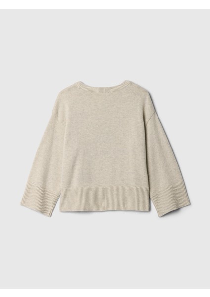 Kız Bebek Bej Paddington Grafikli Yırtmaç Detaylı Sweatshirt modelleri