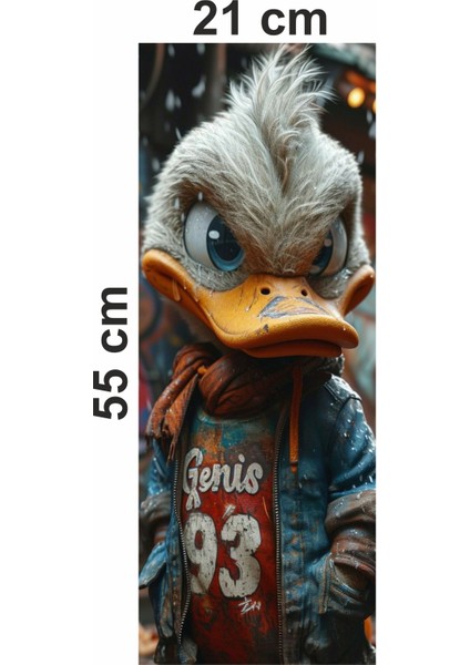 Ördek Baskılı Araç Kapı Direk Kaplama Folyo Sticker 2'li (Sağ&sol) modelleri