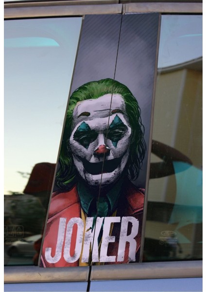 Joker Seri 2 Baskılı Araç Kapı Direk Kaplama Folyo Sticker 2'li (Sağ&sol)