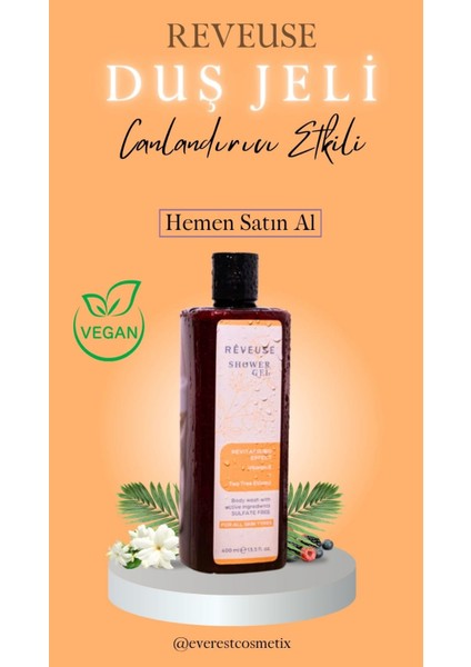 Canlandırıcı Nemlendirici Besleyici Revitalizing Çay Ağacı Özü E Vitamin Duş Köpük Sabun Jel 400ml