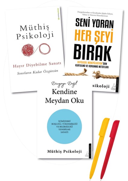 Hayır Diyebilme Sanatı - Seni Yoran Her Şeyi Bırak - Dünyaya Değil Kendine Meydan Oku 3'lü Set - Müthiş Psikoloji + Alfa Kalem