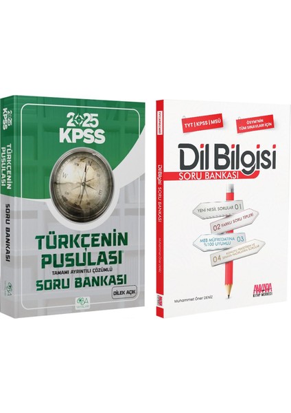 2025 KPSS Türkçenin Pusulası - AKM Dil Bilgisi Soru Bankası 2'li Set