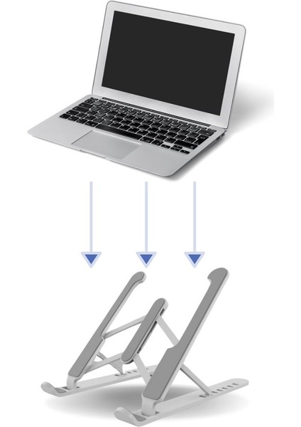 Ayarlanabilir Plastik Dizüstü Destek Tabanı Katlanabilir Taşınabilir Laptop Sehpası Yükseltici (4764)