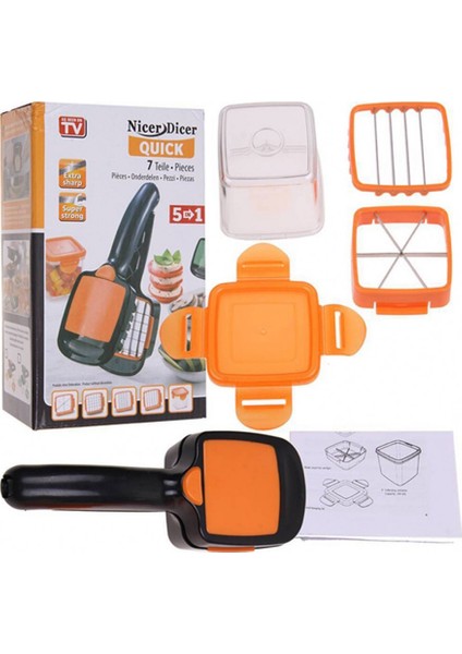 Nicer Dicer Quick 5 In 1 Pratik Hazneli Sebze Meyve Doğrayıcı Dilimleme Aleti (4764)